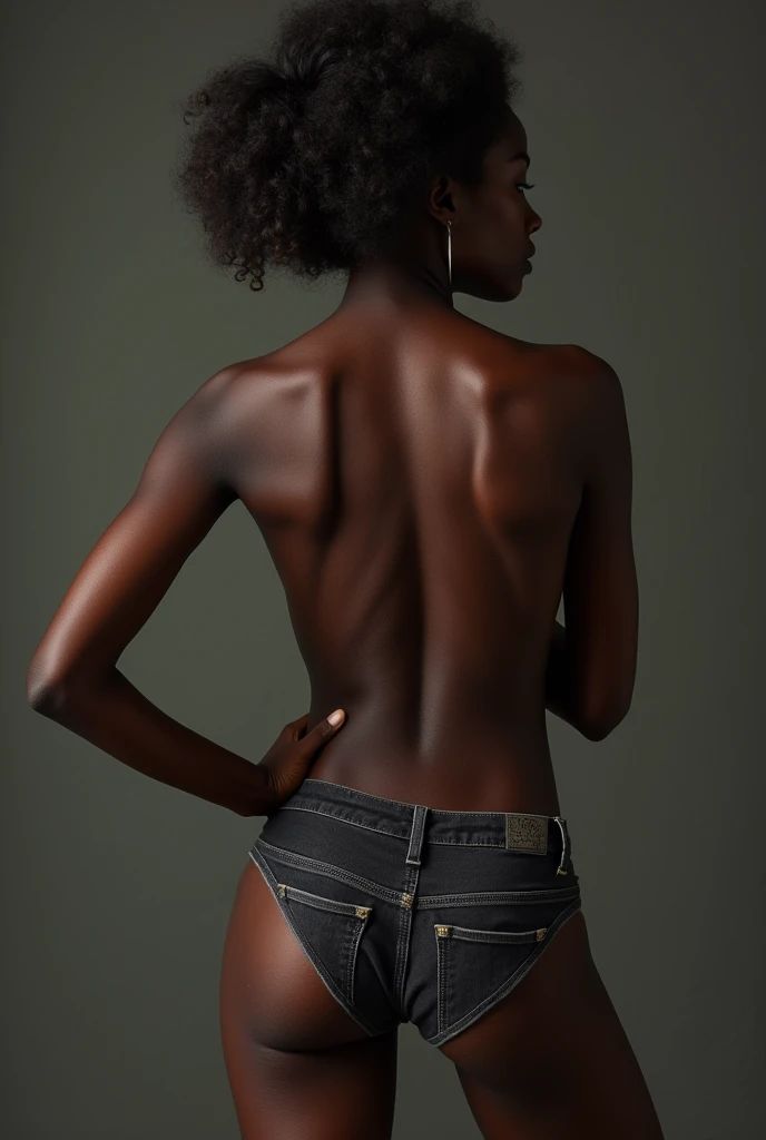 skinny black girl showing her anus