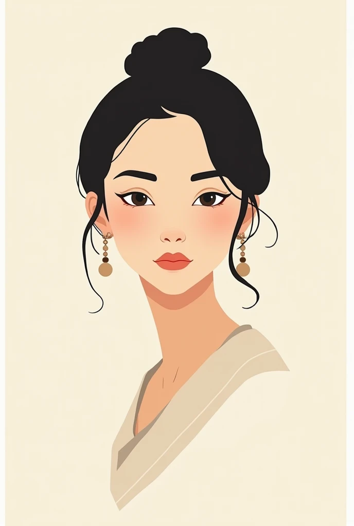 Minimalist Myanmar girl character vector 