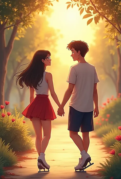 Me and my boyfriend on a romantic plan
We are  I am a brunette with long hair and I wear glasses and he is a brunette with short hair
Younger
More realistic
I play figure skating and he plays basketball