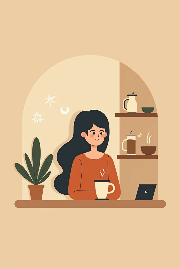 Minimalist character vector for coffee shop 