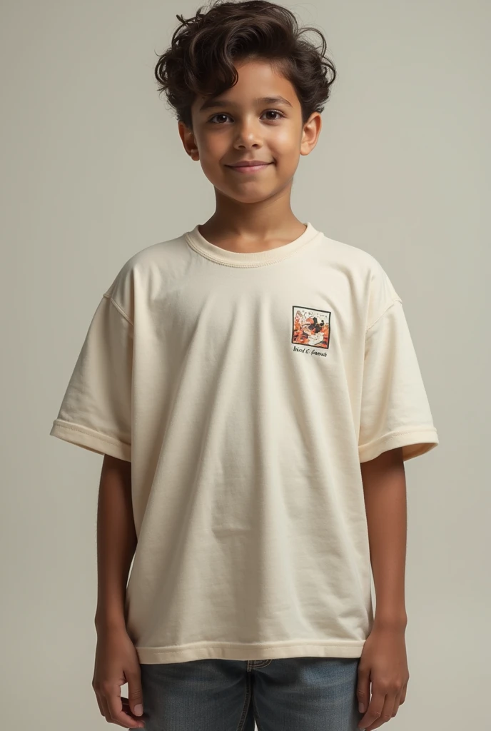 A younger wearing over size t shirt