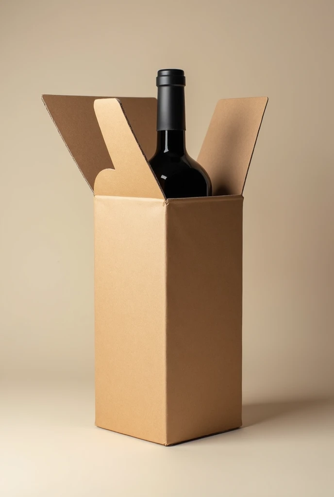 I want a cardboard wine box with flaps 