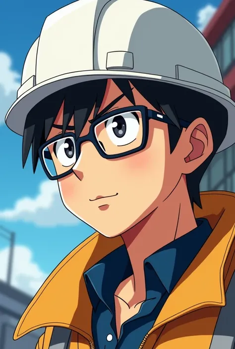 image, Honduras, engineer,anime,glasses ,white helmet,man