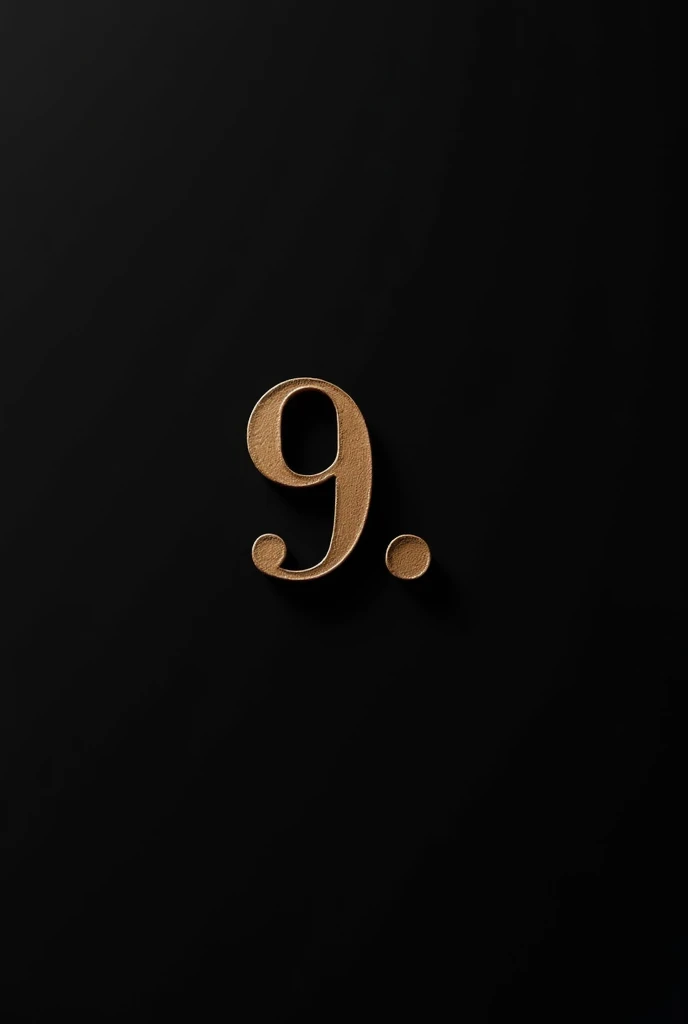  I need to create an image for a TikTok channel,  where its just a number 9 , And a dot next to ,  more or less like 9 . with a black background and cardboard
