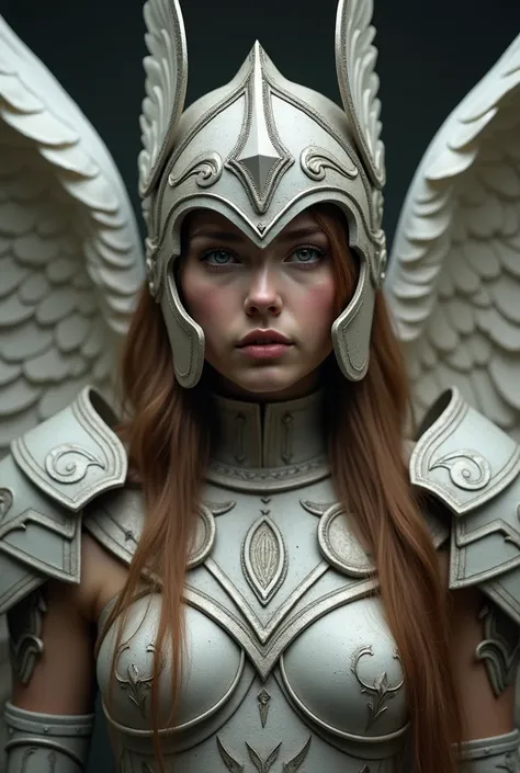 (l1vvydunne:.95), High angle photo of artwork， shows a beautiful young Valkyrie woman，In the style of Stefan Kostic, Real skin texture ,(Winged helmet:1.1), (Valkyrie Armor :1.2), 1 / 2 Body cutting, 8 5mm Art Lens, 1. 2,  clearly focuses , 8k HD,  extreme...