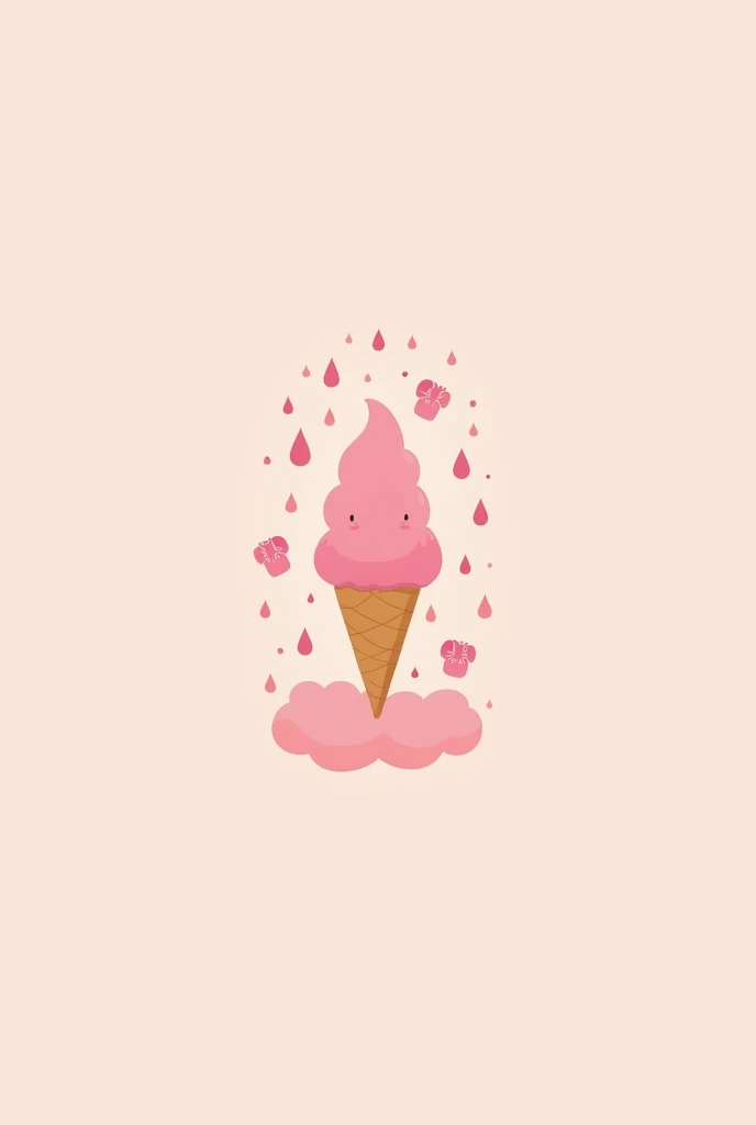  Logo design ice cream candy rain ,  sober , simple,  pastel colors the name must be on the logo, The cone should not have eyes  ,  