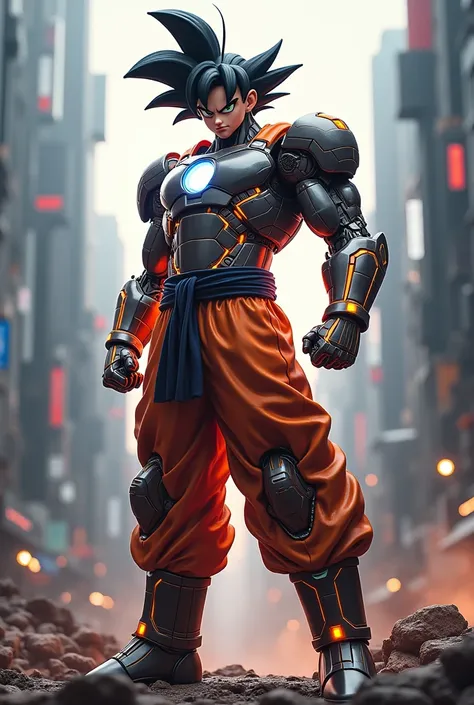 Merge Goku with Iron Man, make 8,000 more realistic and better