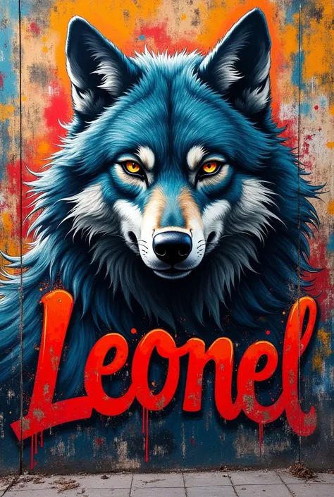 
Graffity that Leonel says with a wolf in the back like wallpaper