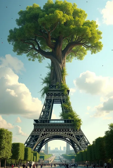 A tree on the Eiffel Tower