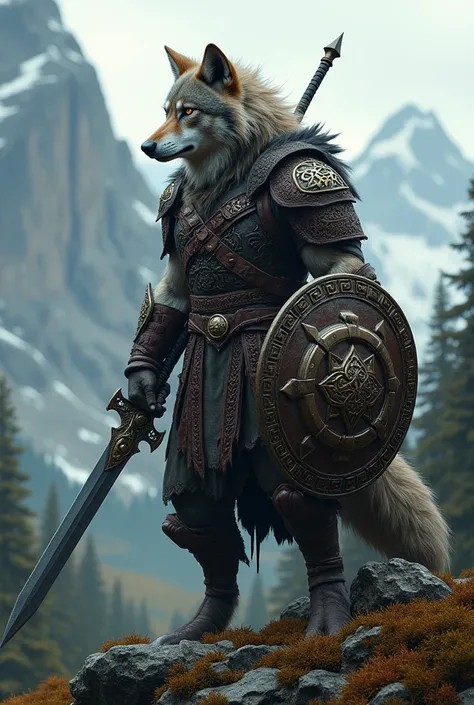 Iberian wolf medieval fantasy warrior 