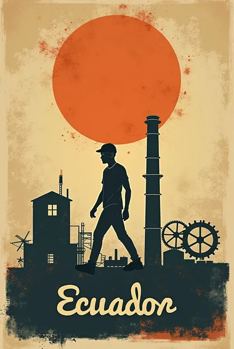 Act like an illustrator ,  I need a poster with Ecuadors unemployment as its main theme ,  but the style of this poster has to resemble the style of the posters of the industrial revolution,  style make the poster simple but creative so you can draw it, Ma...