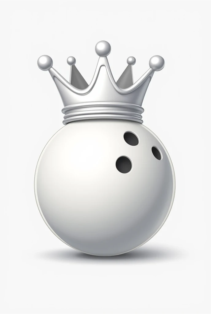 White gamer logo of a bowling ball with cartoon crown 