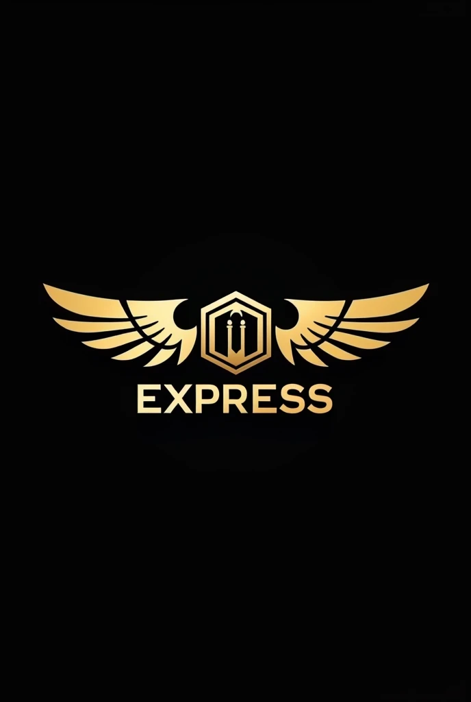 " Create an elegant and modern logo for an express transport company called Horácio Motoboy Express . The design must convey speed , Efficiency and reliability,  using a gold color scheme , black and white.  Include an icon that symbolizes movement ,  such...