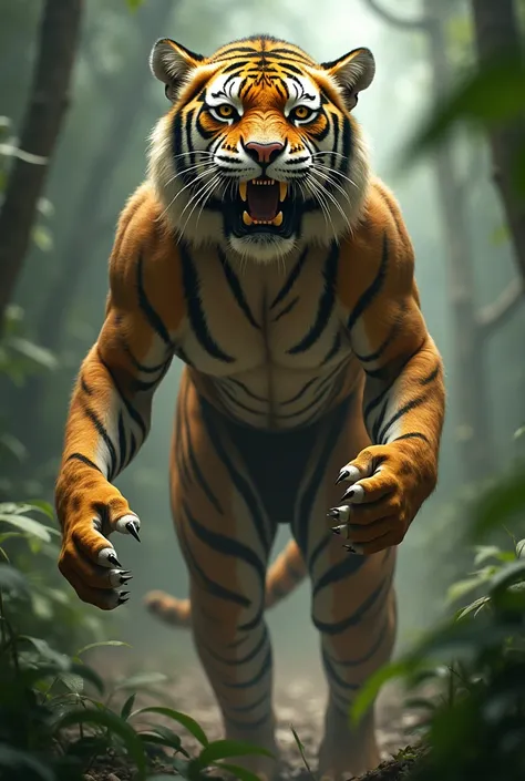 A person turn into tiger
