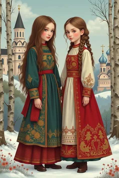 Belarus and Russia as girls