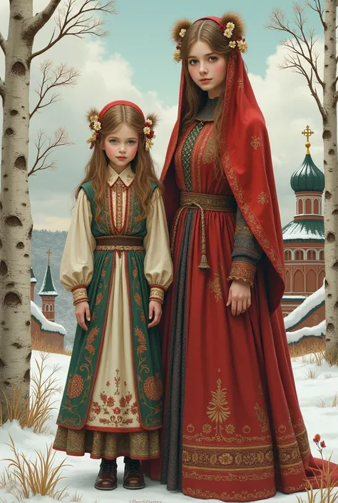 Belarus and Russia as girls