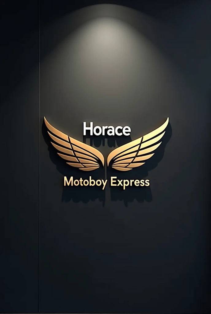 " Create an elegant and modern logo for an express transport company called Horace Motoboy Express . The design must convey speed  , efficiency and reliability,   Include an icon that symbolizes movement  ,   such as stylized wings or dynamic lines  ,  har...