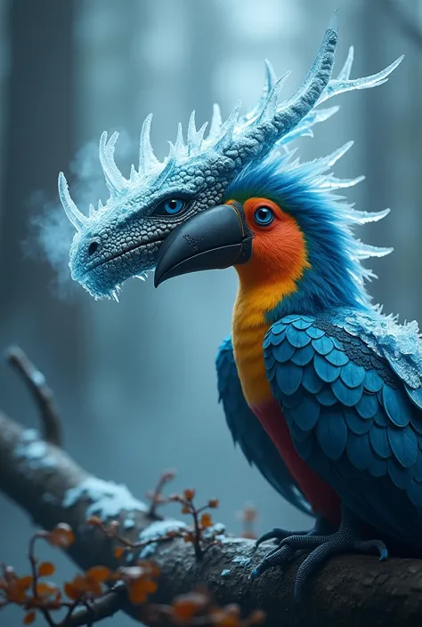 create 32k
A single-frame image featuring an ice dragon and a toucan against the same background. The ice dragon has icy blue scales and a frosty breath, while the toucan displays its bright and colorful beak and feathers. Both animals are clearly distinct...