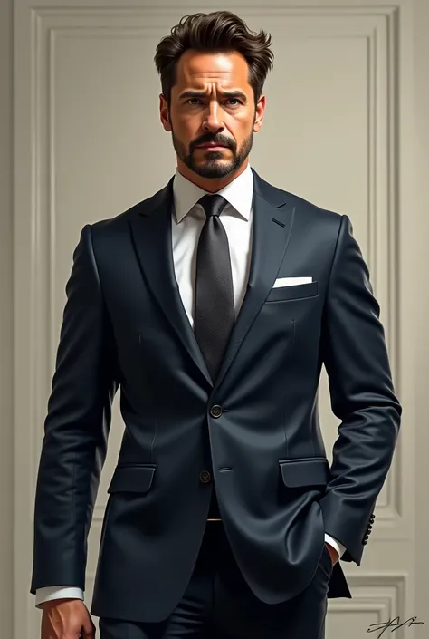 Portrait of Tony Stark in a suit