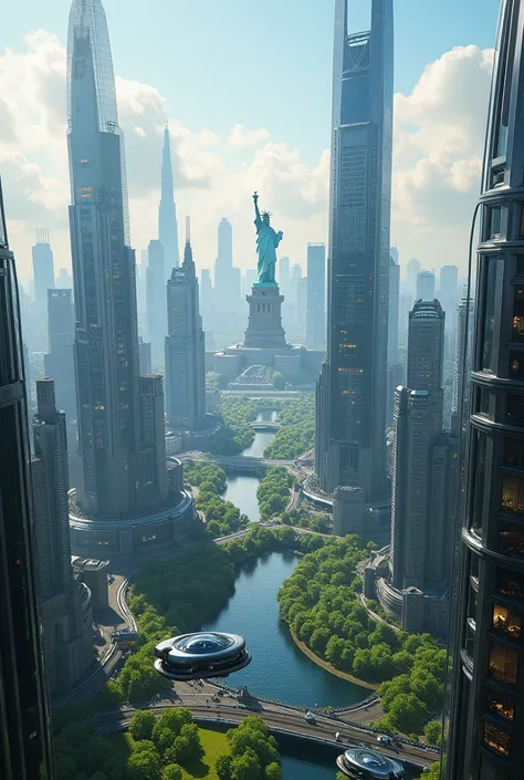 Create a futuristic image of New York