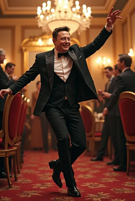 elon musk dancing in trumps party