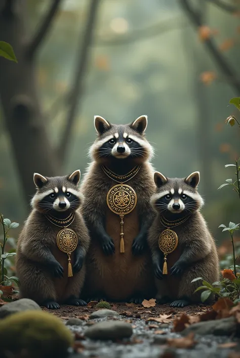 A religious emblem on raccoons,