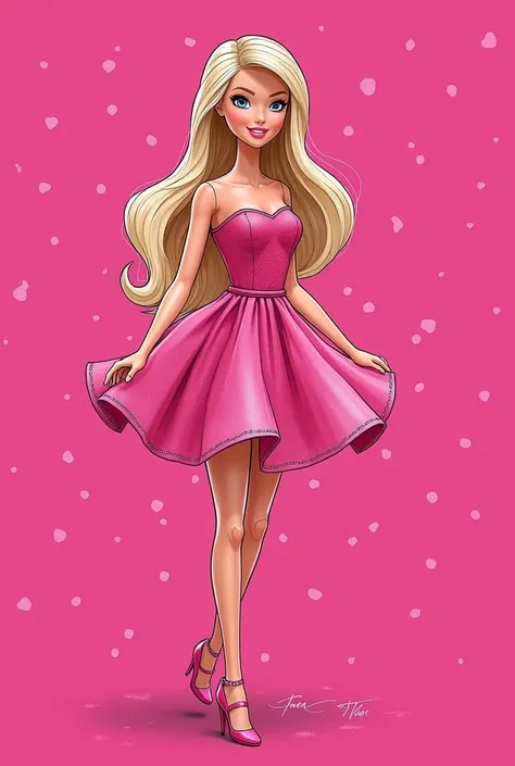 barbie doll design pink color for t-shirt design