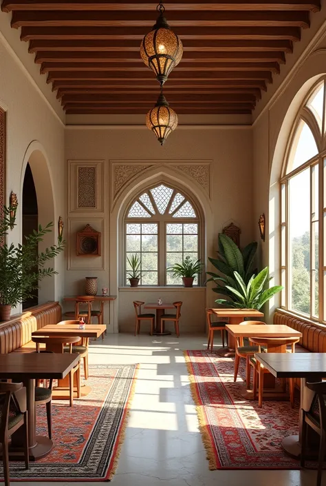 A traditional modern Iranian design for the cafe 