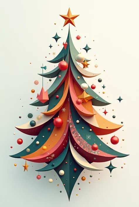 Create a christmas unique design using multiple shapes, choosing wisely, utilizing transformations like translation, rotation, and reflection, and exploring different color combinations to enhance aesthetic appeal and visual interest, while maintaining sym...