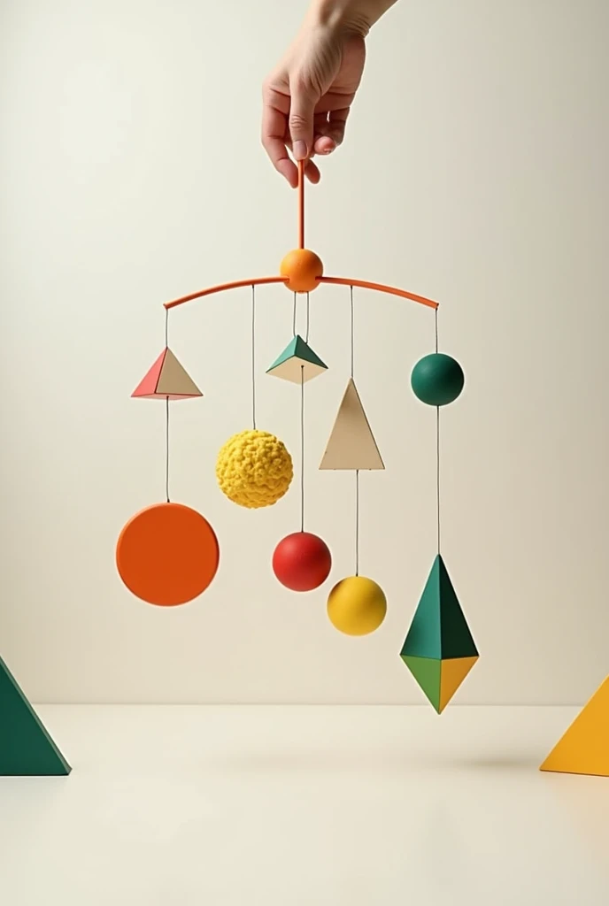 Play model for babies aged 6 months and older with suspended elements such as cord and geometric shapes 