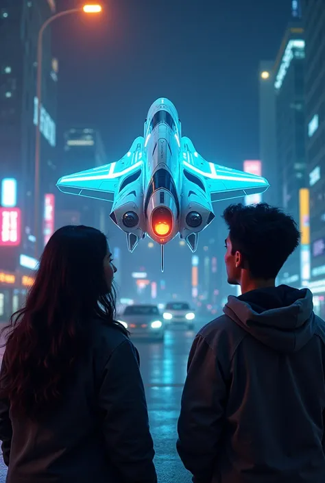 Two young people watching an Astra through a store window
.