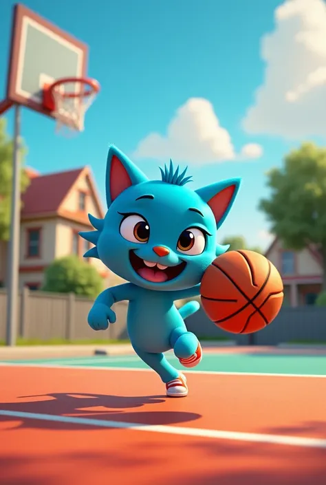 gumball jugando basquet