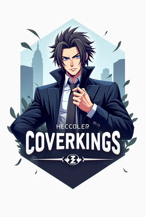 Uma logo com o personagem Cid kagenou e com o nome coverkings, Smaller so that it could be added as a profile picture 