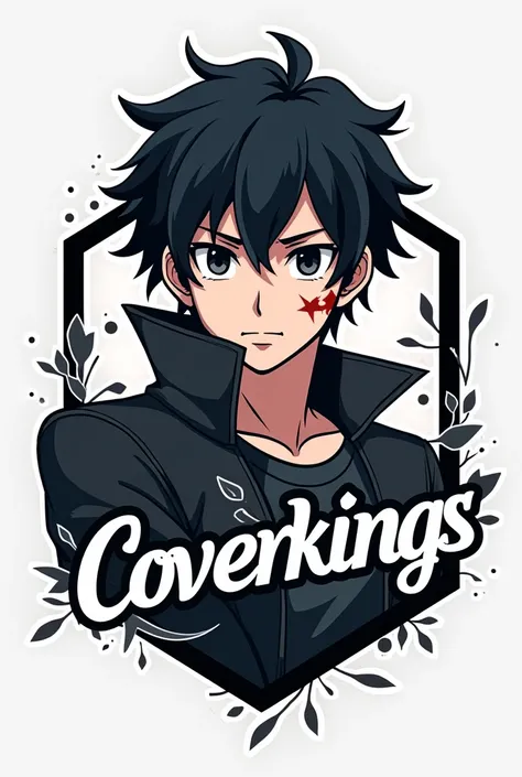 Uma logo com o nome coverkings, With the character Cid Kagenou just like from the anime 