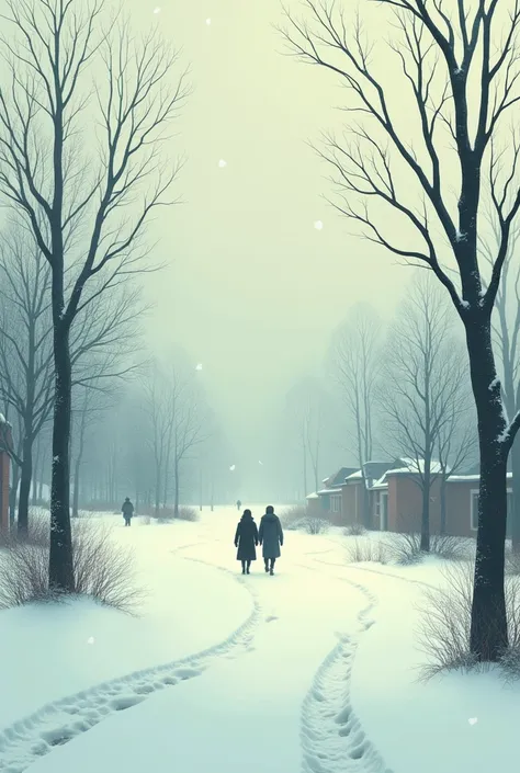 Snow fall in winter lofi