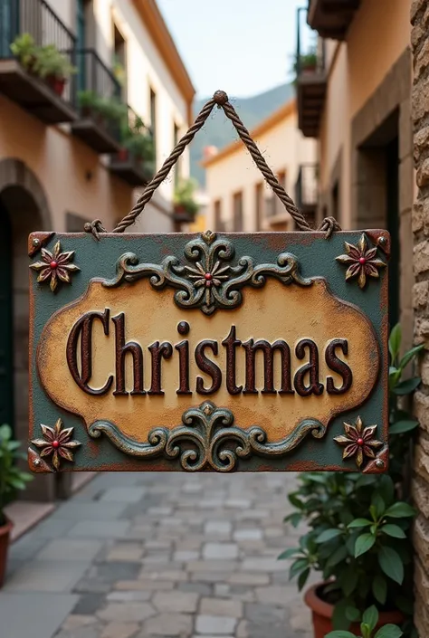 Text with old letters where it says Christmas in Albaida 
