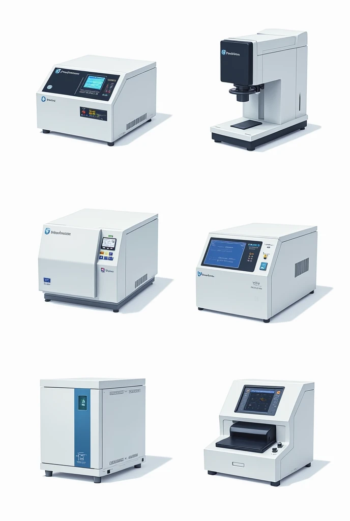 I want drawing-like images of 
Fluorometer
Photometer
Atomic Emotion Spectrophotometer
Columbiometer
Ph meter
X-ray diffractometer for powder
All these are laboratory materials 