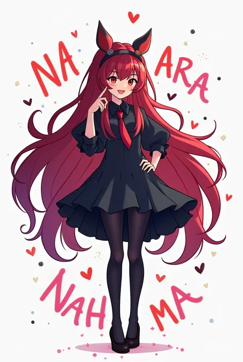  I want you to make an image where it says "  Nahiara  " And another one that says  " Nahiara "  but with the font , KUROMI style and colors. I want it horizontal and white background but make it Kuromi style the way you spell your name

