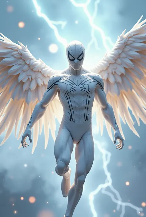 White Spider-Man with Angel Wings 