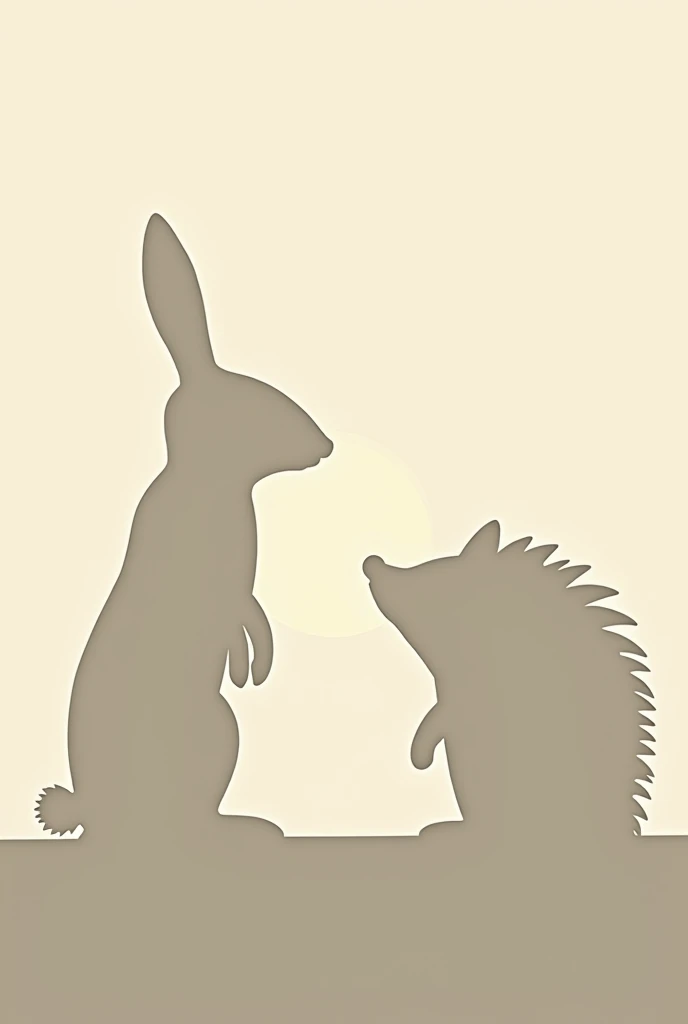 Create me an Instagram profile picture with the siluettes of the hare and hedgehog from Buxtehude leaving space in the middle for a round company logo it should be minimalistic and modern
