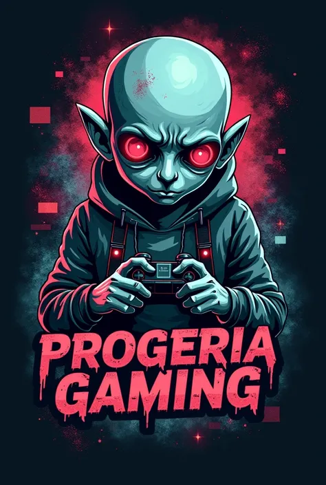 T-shirt with one piece design that says Progeria Gaming