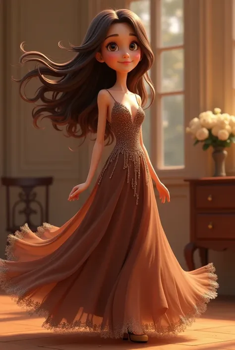 Create animated 3D image of handsome tall brown hair brown eyes brown smoky dress for marriage elegant shoes smiling from the heart for wedding