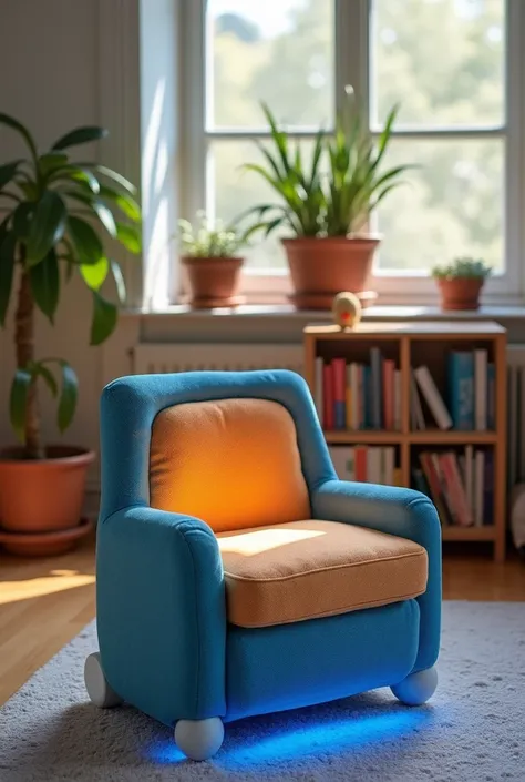  Chair for ren with ASD that include materials or accessories that provide sensory feedback, such as textures ,  soft lights or relaxing sounds .  These stimuli can help reduce anxiety and improve concentration