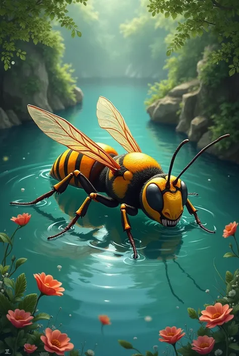 Disney fable image of the drowned wasp by Achilles Nazoa