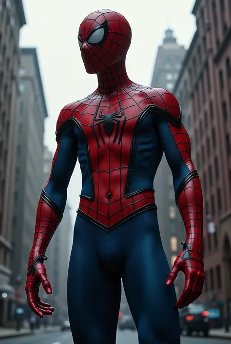 "Generate a high-quality image with advanced detail and cinematic style: Tobey Maguire Spider-Man from 2002 in uniform with the practical webs 