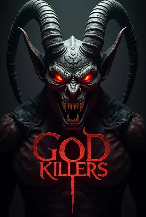 Logo showing the head of a demon with the words God Killers 