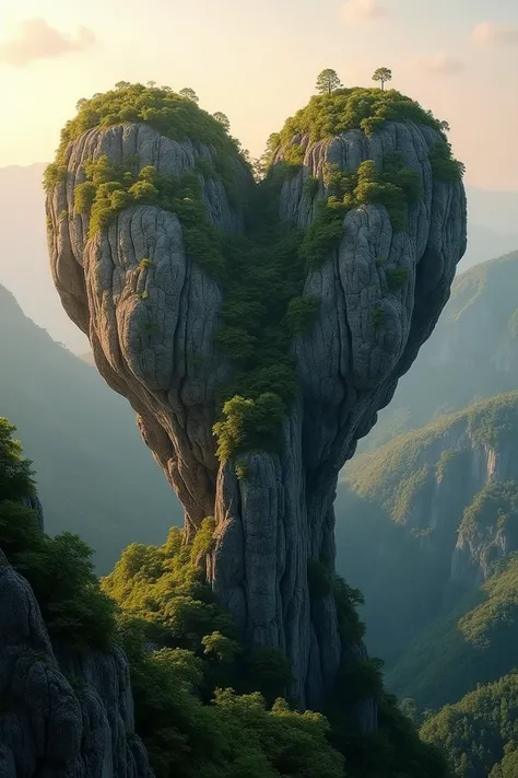 A heart-shaped mountain real image 