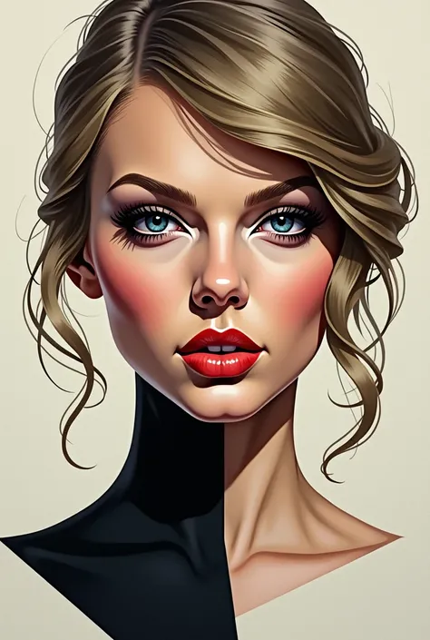  Make a portrait of geometric figures (Cubists )  form Taylor Swifts face 