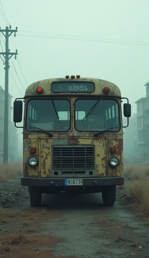 A bus without people. 