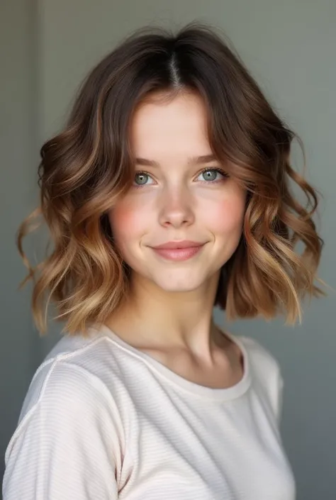 Wavy cut for girls in layers and slightly shorter shoulder length
